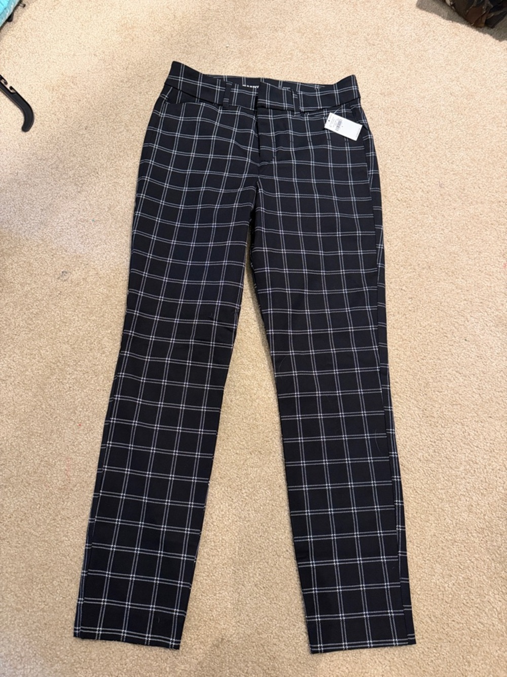 Old Navy Black Windowpane Chinos